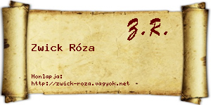 Zwick Róza névjegykártya